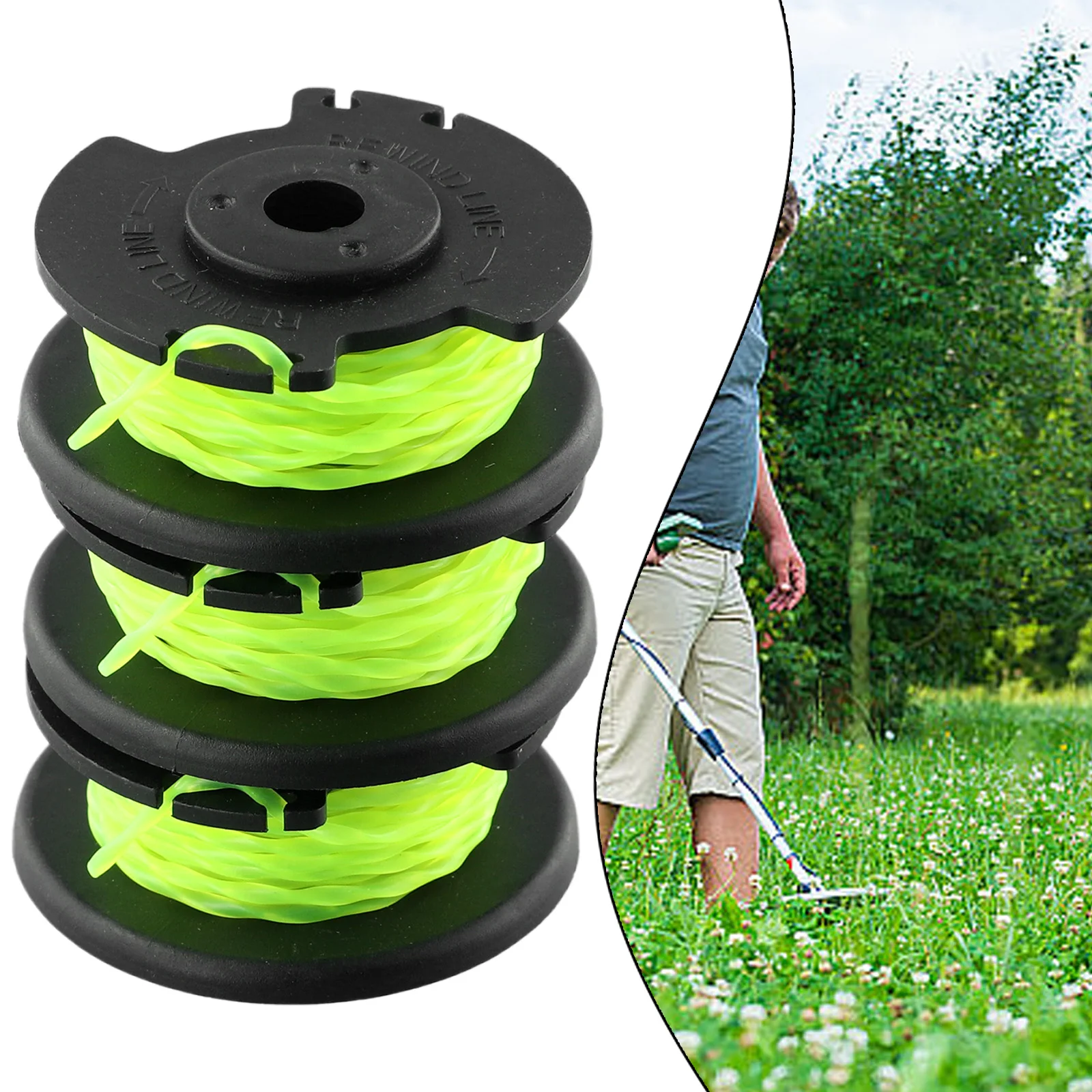 Black + Fluorescent Green Spool Line Replacement Garden Power Tool Parts Grass Trimmer Spools High Quality New