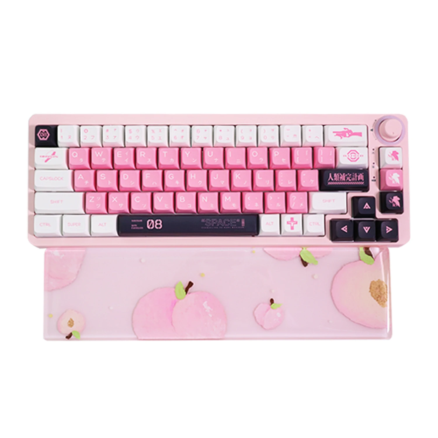 Customized Resin Wrist Rest Pad For Mechanical Keyboard Honey Peach Design Anit Slip Handmade Pink Hand Rest Tray Pre-sale