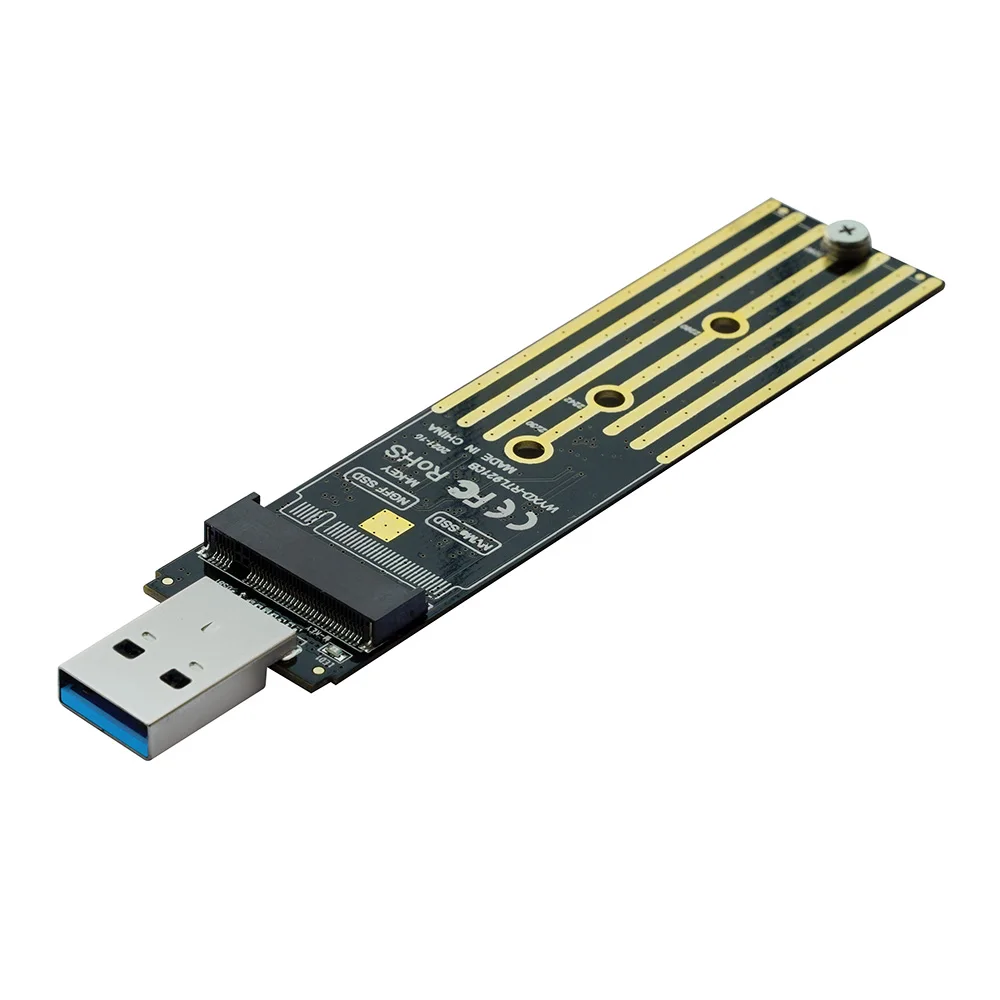 Карта M.2 NVME PCIe NGFF SATA M2 с двумя протоколами SSD Поддержка 2230 2242 2260 2280 NVME/SATA M2 SSD RTL9210B Адаптер M.2-USB