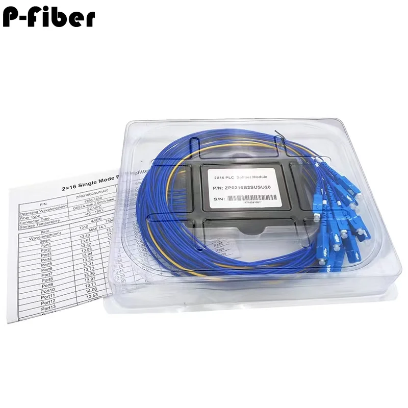 Beam splitter 2:16/32 cassette SC/FC/ST/LC optical splitter 2 split 16 pigtail type 2x16 Beam splitter