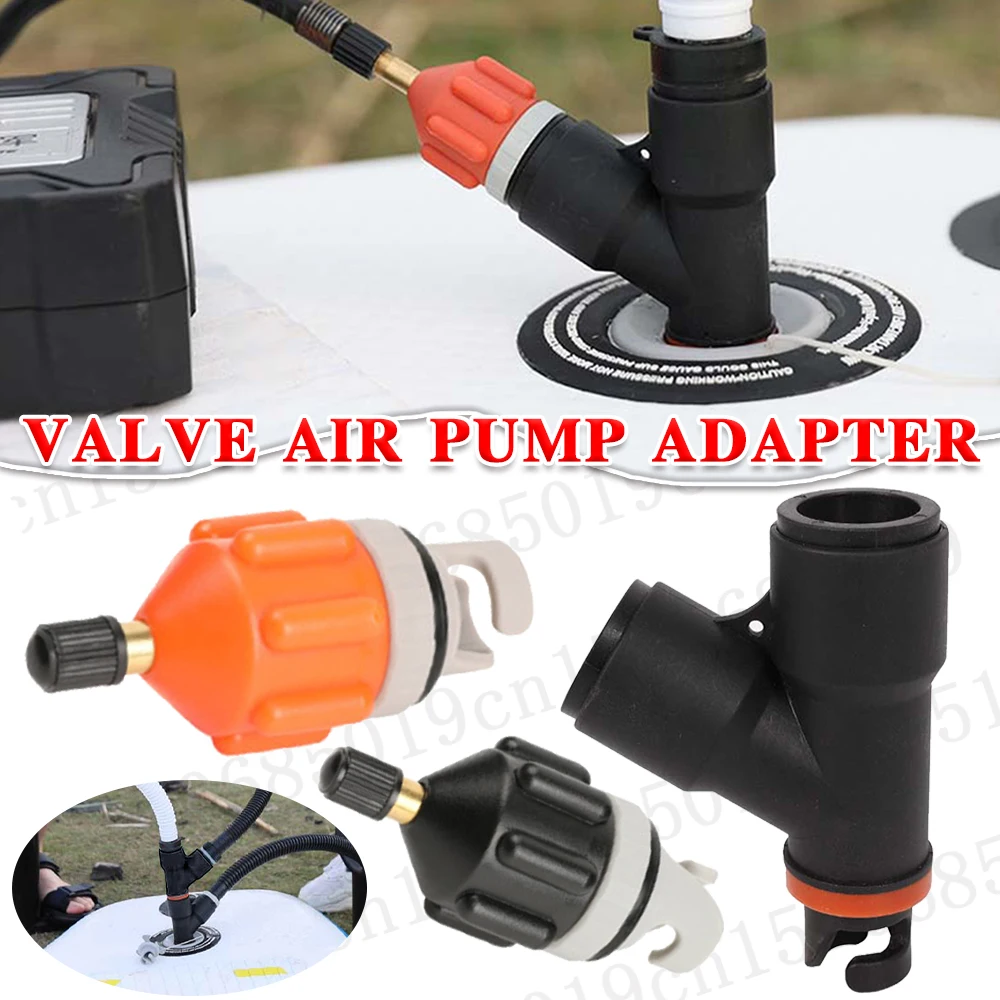 Air Valve Adapter Inflatable Rowing Rubber Boat Paddle Canoe Kayak Air Valve Pump Compressor Converter 2 Head for SUP Board