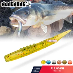 Hunthouse Rattlesnake Soft Lure With Rattles 110mm/150mm PVC Materal lerrue For Fishing Pike Bass Silicone Lure Fish Tackle