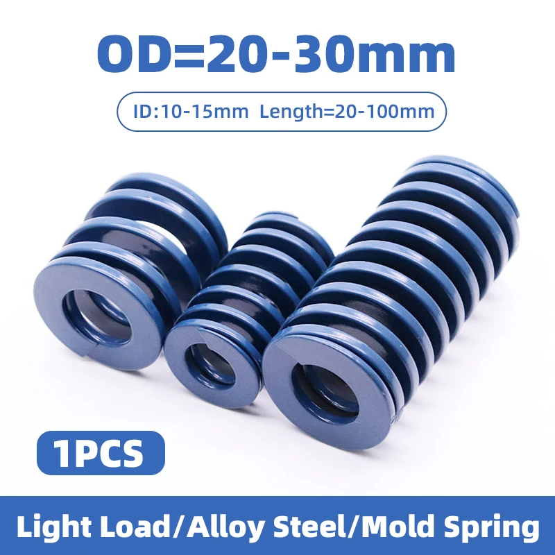 

Creamily 1PCS Blue Compression Spring Die Mold Springs Light Load Spiral Stamping Alloy Steel Springs OD=20-30mm L=20-100mm