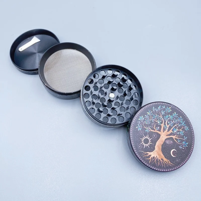 40/50/60mm Boho Tree Herb Grinder 4-Layers Manual Spice Salt Mill Pepper Mortar Grass Tobacco Grinder Smoking Cigarette Tool - view 3