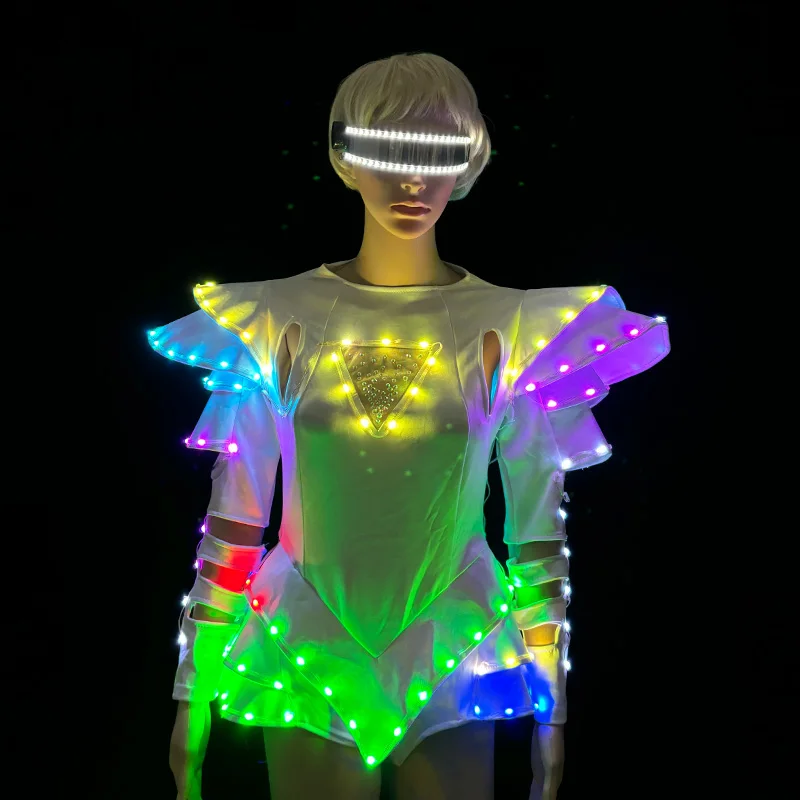 New Arrival Bluetooth APP Remote Control Light Up Luminous Clothes LED Costume Ballet LED Dresses For Dancing Skirts Wedding