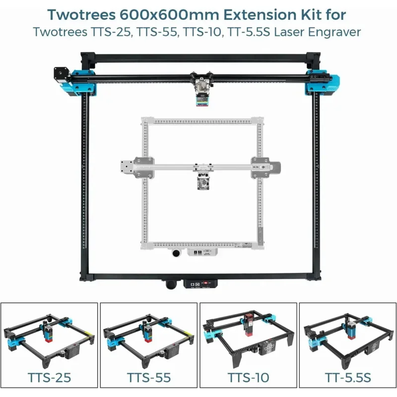 DIY Desktop Laser Engraving Aluminum Profile Frame 600x600mm Engraver Upgrade Kit For TTS-25 TTS-55 TTS-10 CNC Parts