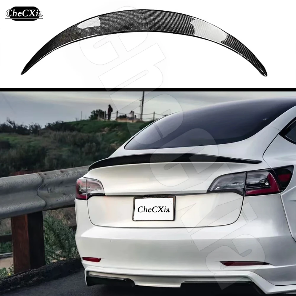 

Tesla Model 3 2017-22 Dedicated HK Style Carbon Fiber Rear Spoiler High Quality Carbon Fiber Material Car Rear Spoiler Tail Wing