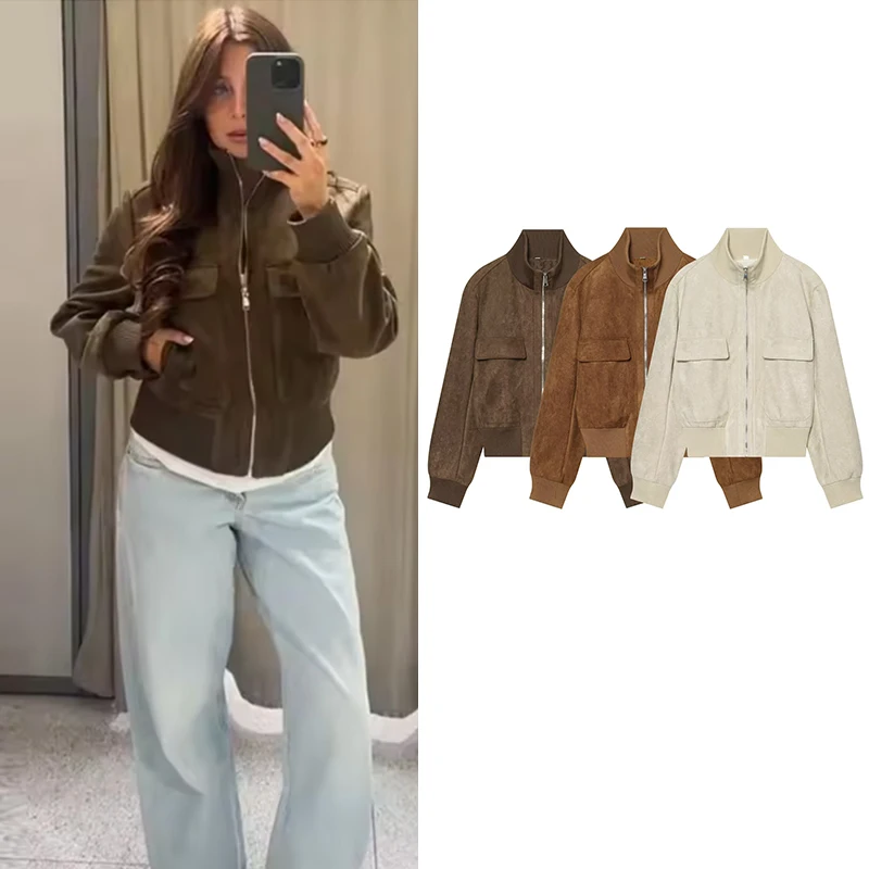 Women's Autumn Jackets & Coats 2026 New Fashion Slim Short Jackets Fall Chic Youth Leisure Turtleneck Warm Long-Sleeved Jackets