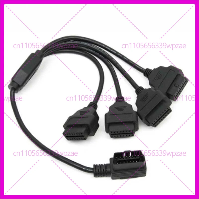 

Автомобильный OBD2 одна точка четыре, соединительный кабель, удлинительный кабель 1 штекерная головка, подключенная к 4 гнездовых головок 0,5 м, 16 контактов