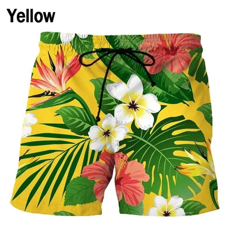 Street Hip Hop Shorts Flowers 3D Printed Shorts Swim Shorts Loose Casual Shorts Summer New Beach Shorts Men's Quick-dry Shorts