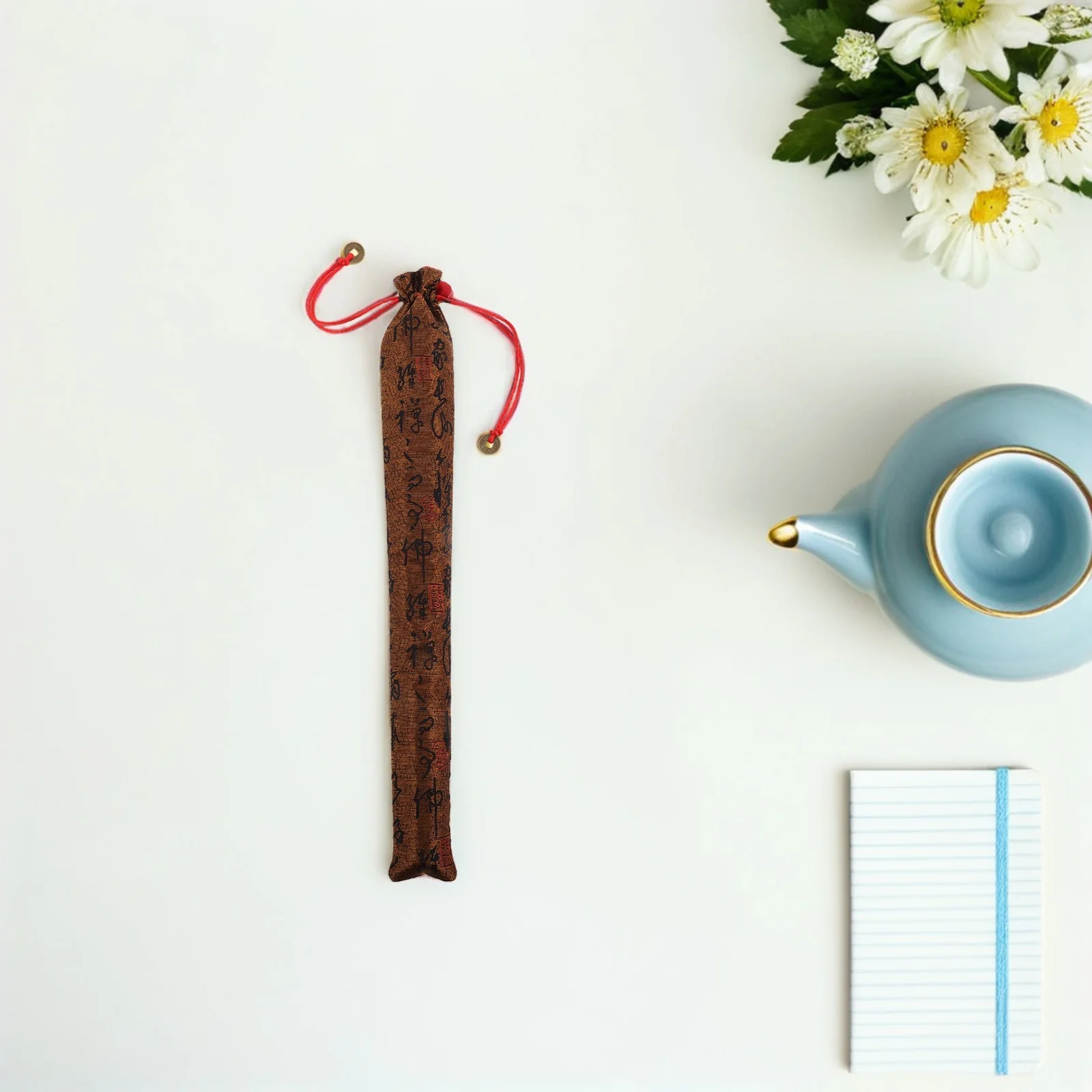 4 قطع من غطاء مروحة اليد الصينية برباط، حامي جمالي تقليدي لحقائب المجوهرات الصغيرة وغطاء مروحة السفر #4