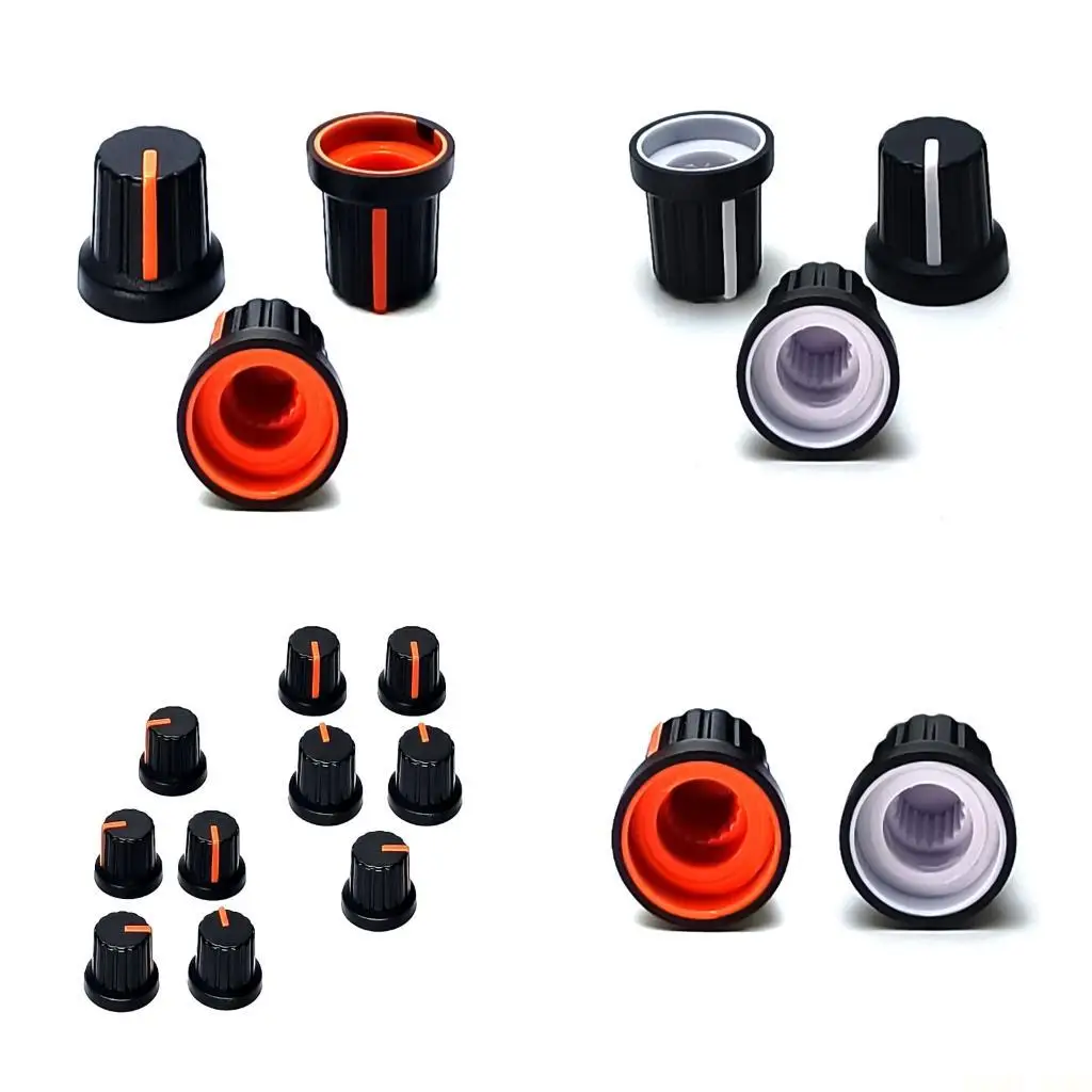 

U2JB 10 шт., ручка регулировки громкости гитары, 6 мм, отверстие на валу, ручки потенциометра, сменные ручки педали эффектов для