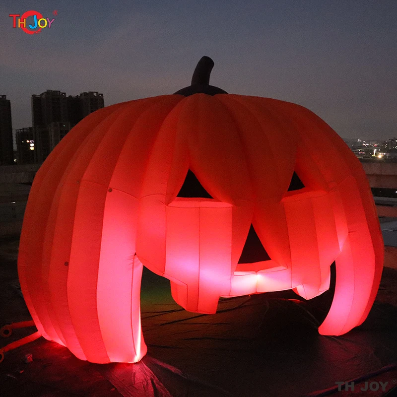 Devil Smile 6m Giant Inflatable Pumpkin Tent Artificial Pumpkins Arch Tunnel For Halloween Decoration Outdoor Event