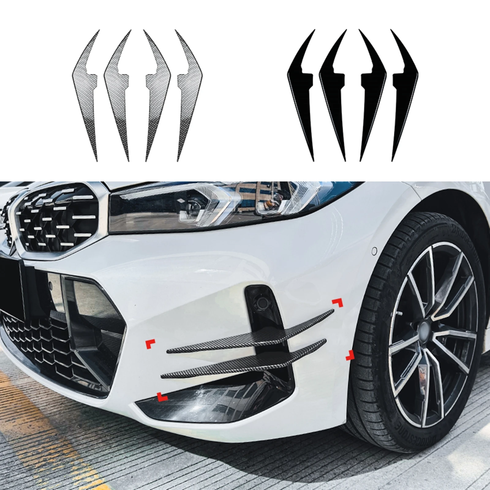 

Front Bumper Side Air Vent Cover Trim For BMW 3 Series G20 G21 G28 LCI M Sport 318i 320i 330i M340i 2023-2024 Intake Frame Lip