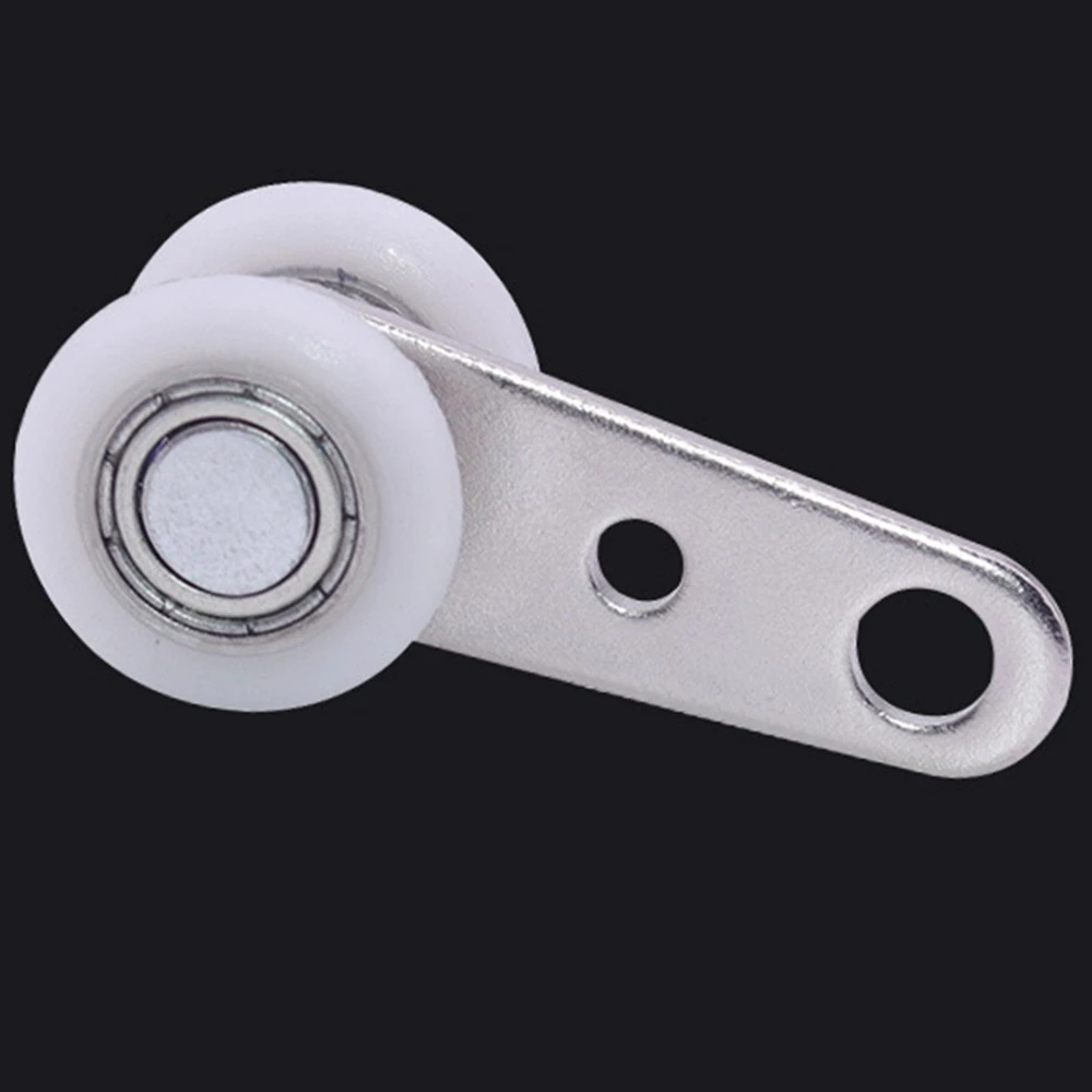 Pack of 10 45X19 mm Metal Bearing Pulley Blocks with 2 Plastic Wheels for Cabinet Sliding Doors