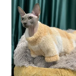 Winter Sphinx Cats Clothes Fleece Kittens Jumpsuit Warm Clothing For Sphynx Pet Costumes Plus Velvet Thickening DevonRex Ragdoll