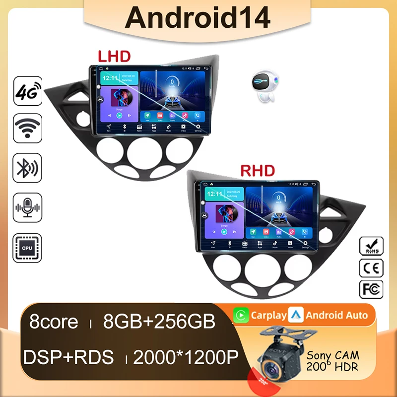 Car Radio Multimedia Android For Ford Fiesta 1995-2001 For Focus MK1 1998-2004 GPS Video Auto Player Navigation Stereo No 2din