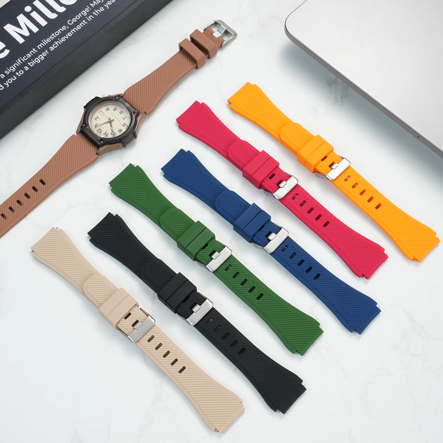 19mm Silicone watchband Fit Casio Forester FT-500W ft500WC-3B/5B/1B watch Strap Bracelet Watch band with Quick Release Connector