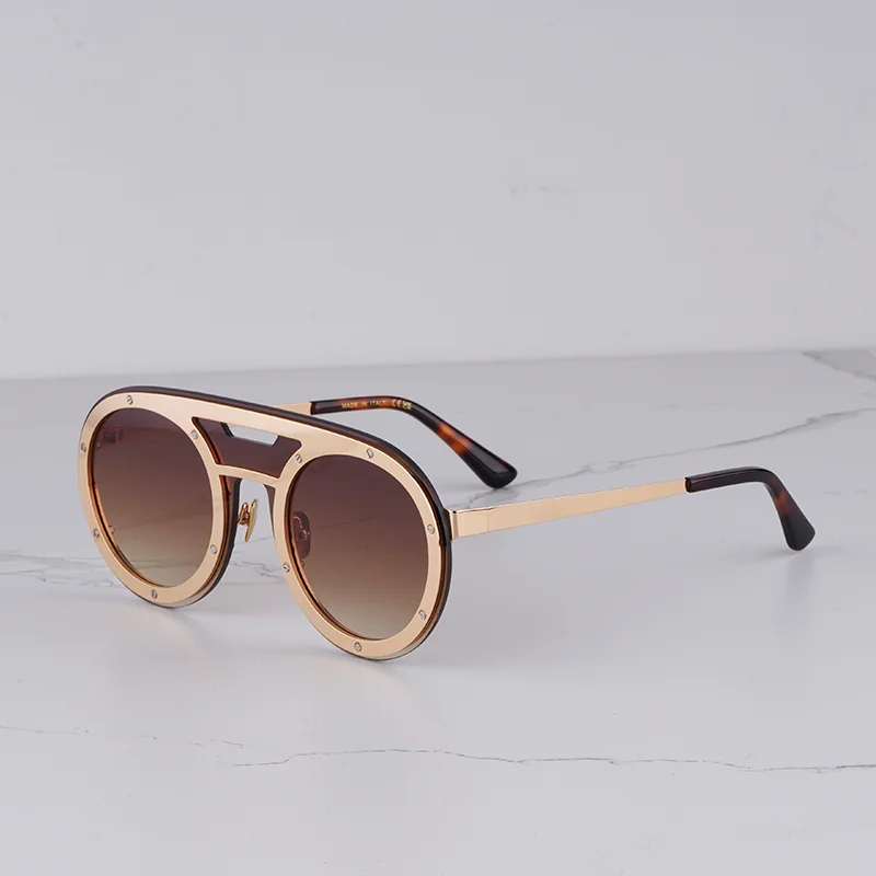 

Street Fashion Luxury Gold Pilot Sunglasses Male H315 Designer Brand Double Bridge Men's Sunnies Top Quality Alloy Solar Glasses