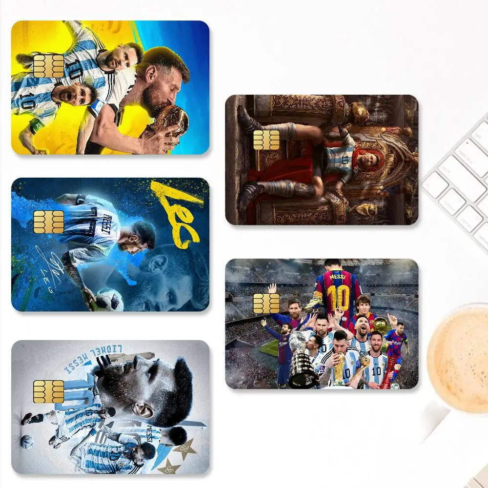 سوبر ستار كرة القدم M-Me-Messi-S ملصقات بطاقات الائتمان الرائعة الجلد لخصم البنك حماية الزخرفية 4 قطعة المضادة للخدش مقاوم للماء