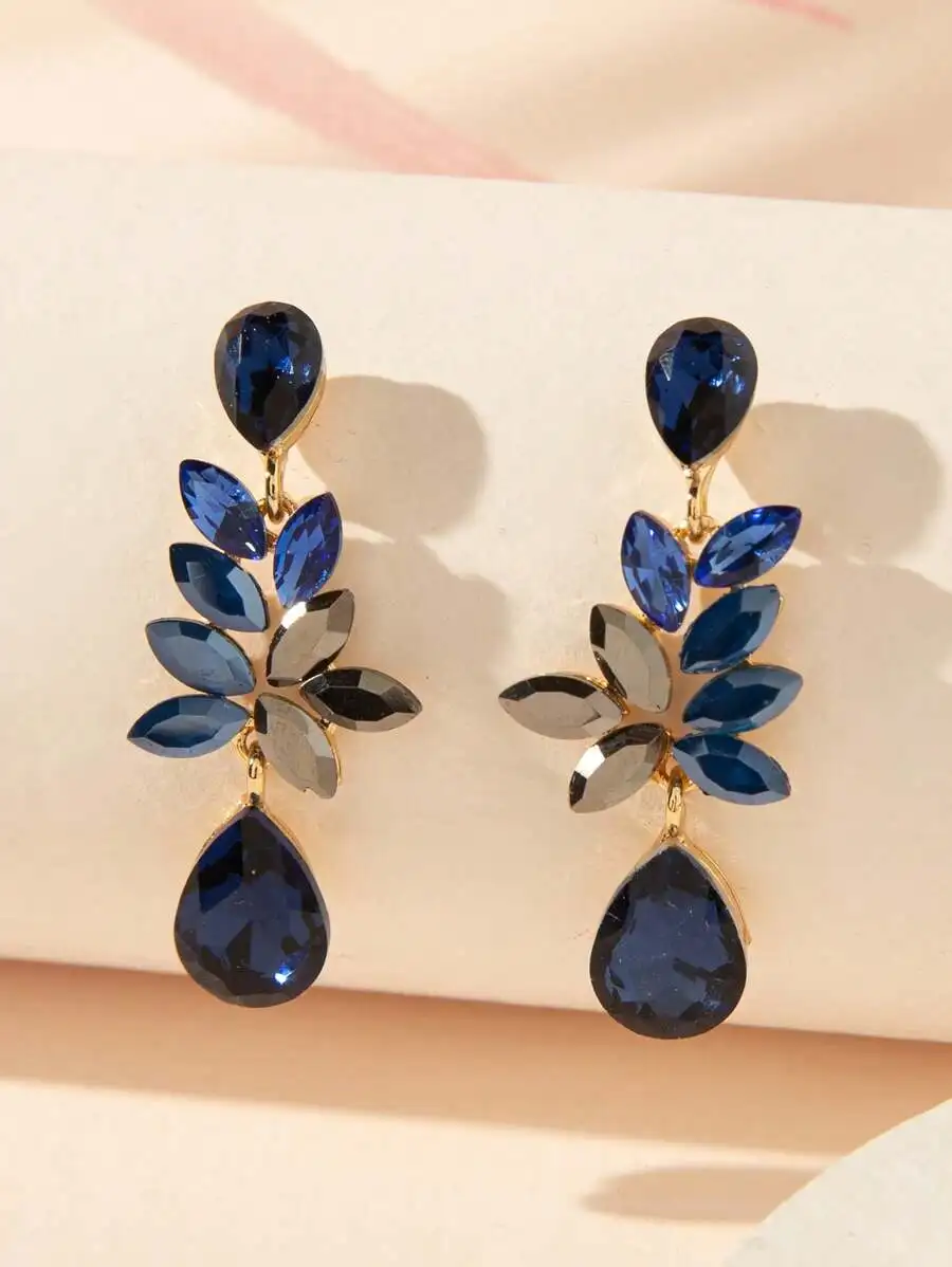 1pair Crystal Pendant Earrings, Suitable For Daily Wear