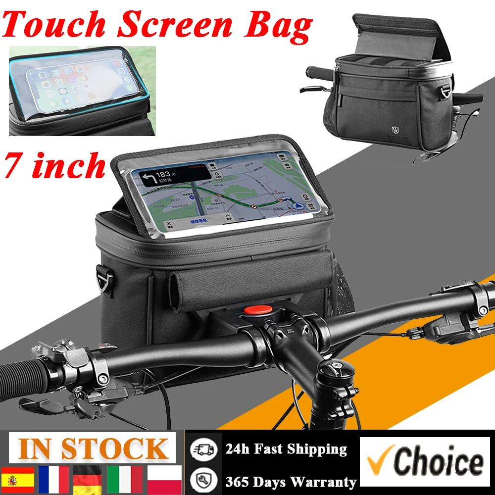 Borsa per telaio anteriore per bici con touch screen Borsa per telefono per bicicletta impermeabile