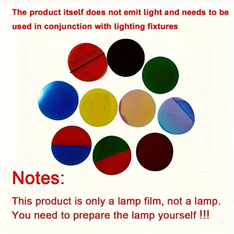 10Pcs Self-Adhesive LED Film Colored Gel Filters Warm Light Sheets for Lamp Color Film Home Decor Lighting Enhancement