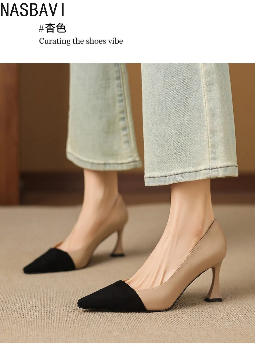 Top Quality Women's 2026 Spring Female Shallow Slip-on Pumps Sexy Pointed Toe High Heel Office OL Single Shoes Khaki Silver