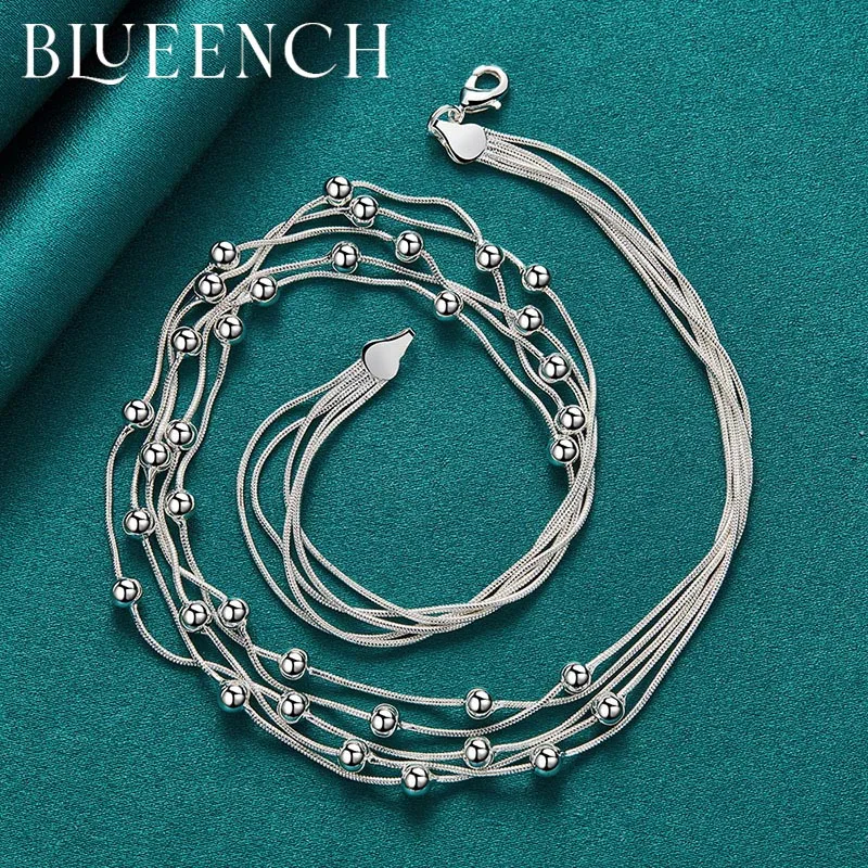 Blueench – collier multi-chaînes en argent Sterling 925 pour femme, bijoux Glamour à la mode, motif serpent, boule brillante, demande en mariage