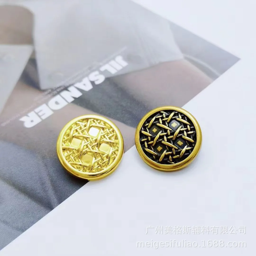 

Plaid Metal Hand Sew Buttons Alloy Decorative Fasteners For Coat Suit Garment