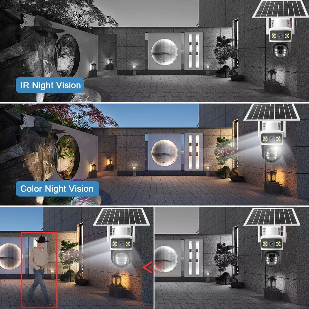 LLSEE V380 8MP 10x magnification,dual lens,4G SIM card,CCTV solar,WIFI outdoor wireless waterproof solar camera,360 pan tilt,4K image 5
