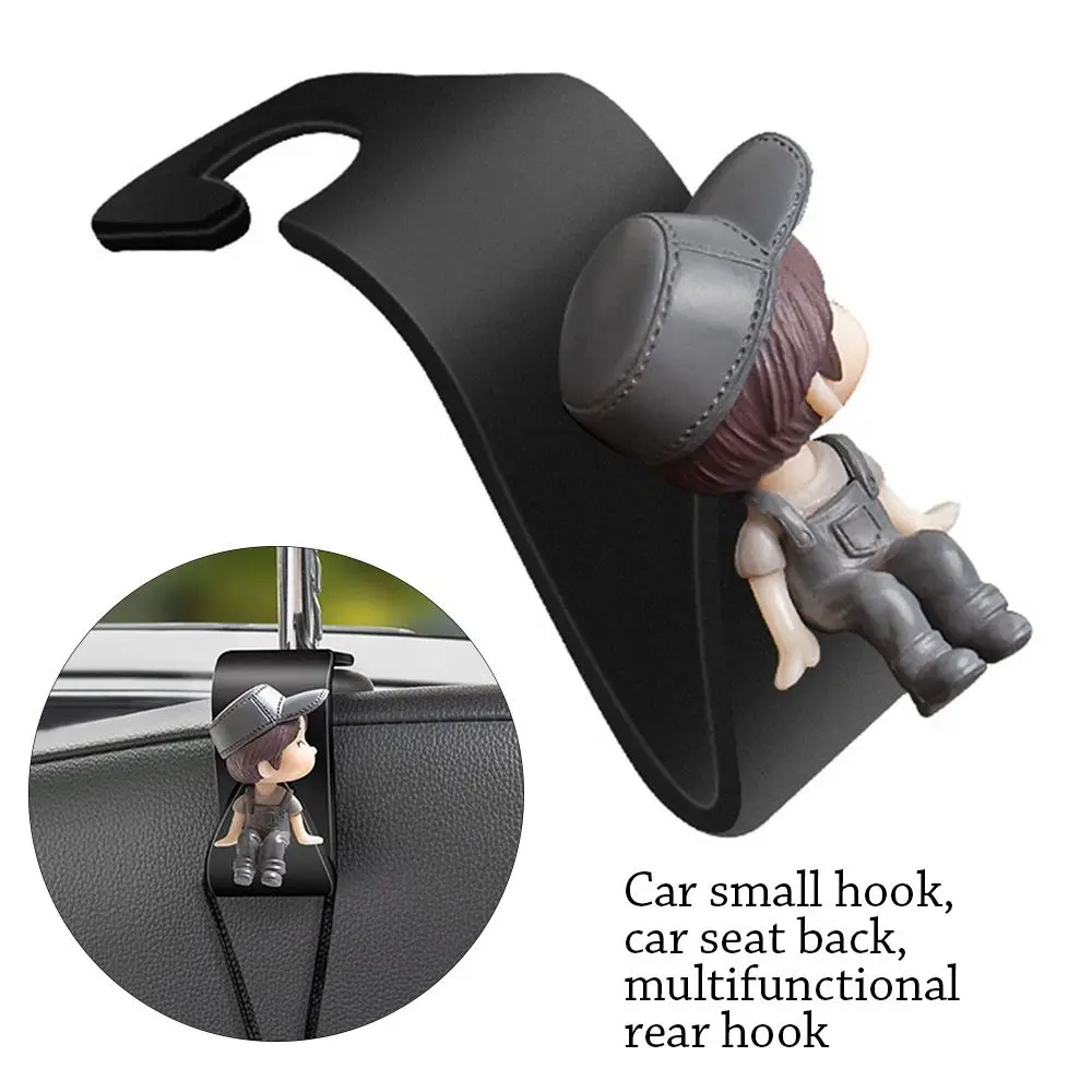 2Pcs Couple Car Headrest Hook Durable Cartoon Universal Storage Holder Cute Seat Back Organizers Car Storage