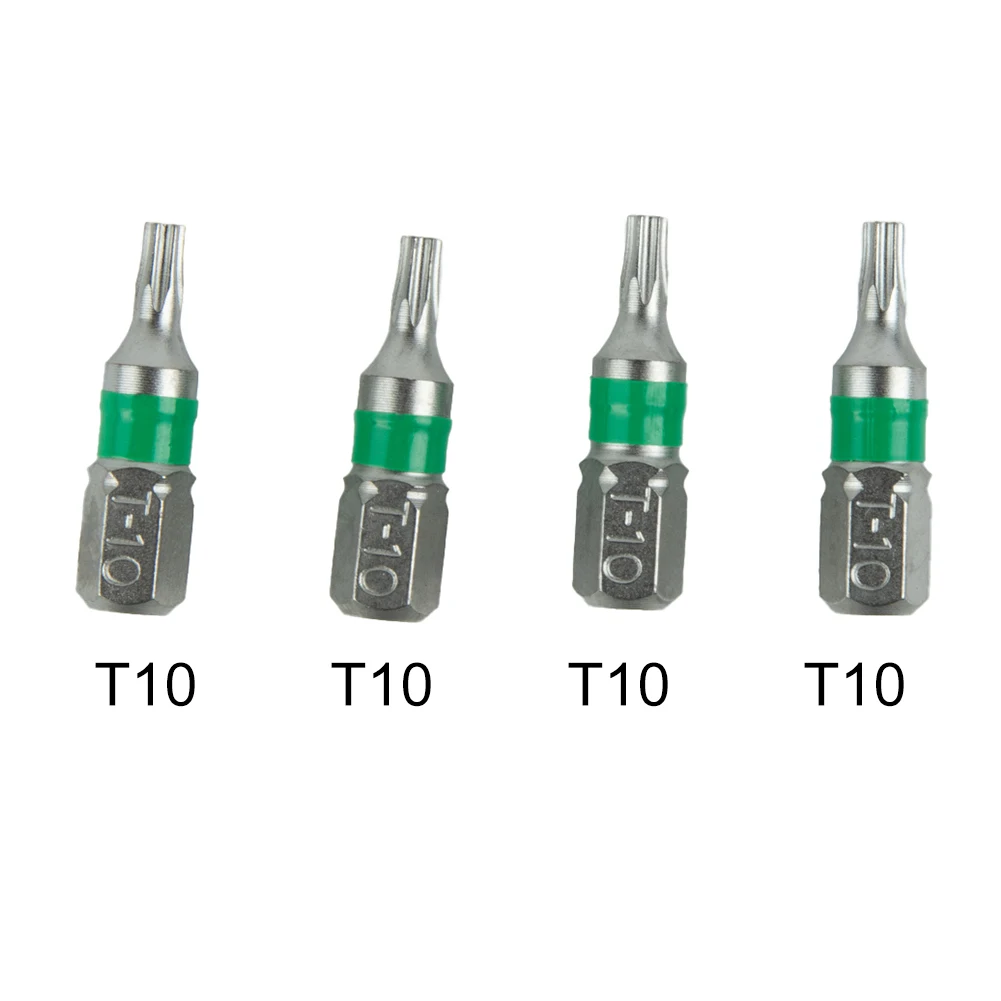 4pcs 25mm Magnetic Torx Screwdriver Bits Set T6-T40 Electric Screwdriver Head With Hole 1/4 Inch Hex Shank Screw Driver Bit