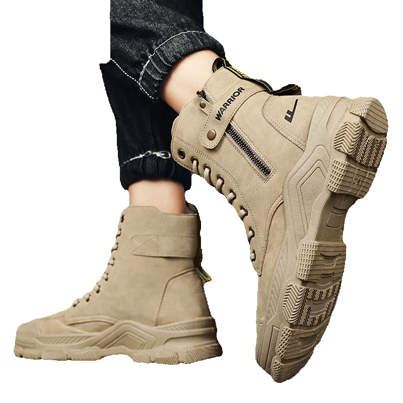 Men's Work Boots Waterproof Non-slip High-top Martin Boots_voghion.com