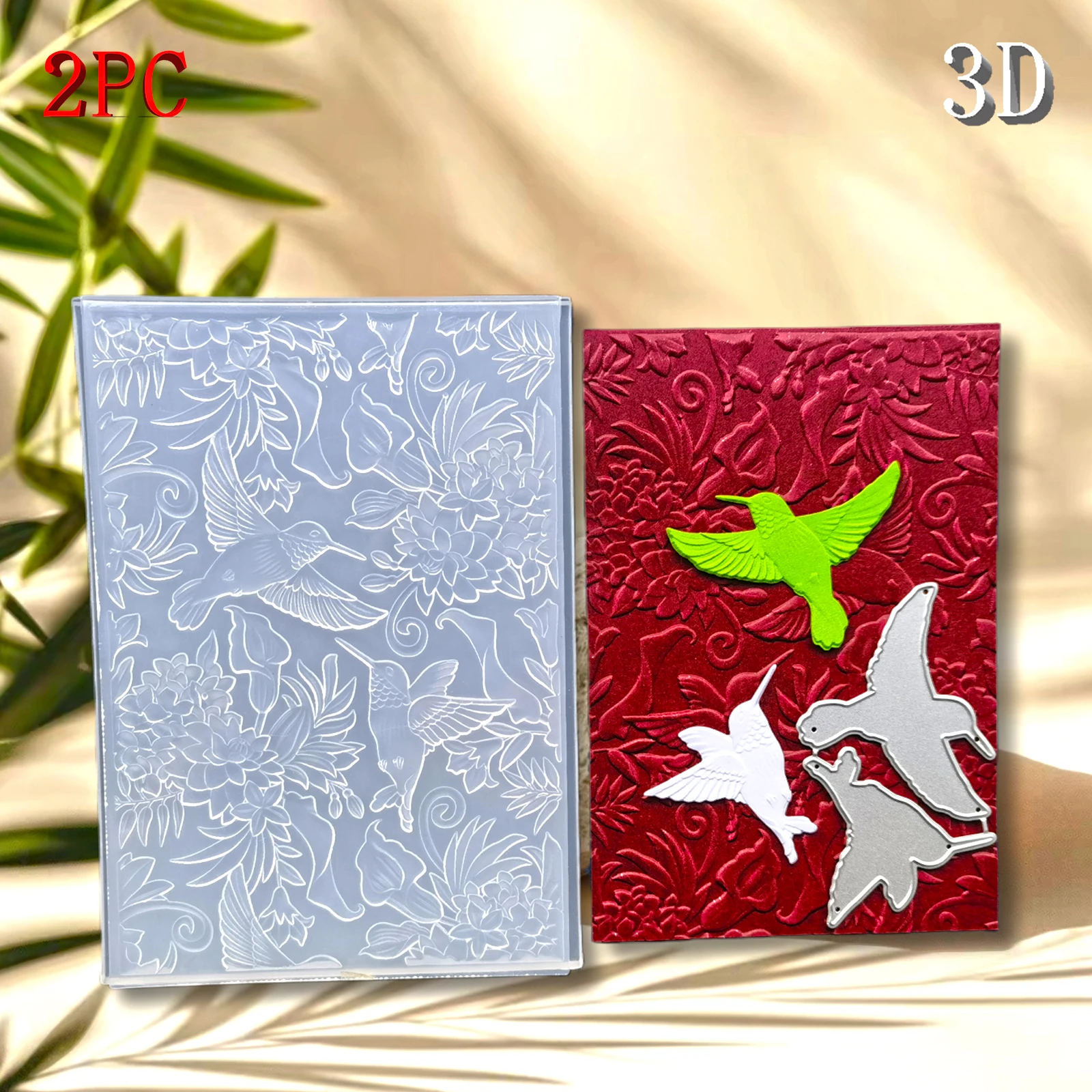 Die Symphonie von Chrysanthemen und Vögeln „Blumen-3D-geprägtes Ordner- und Stanzset“, geeignet für Scrapbooking, Kartenherstellung,