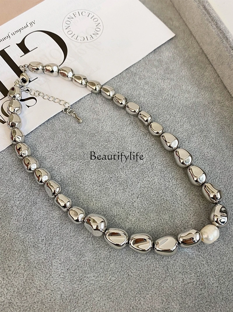 

South Korea Metal Exaggerated Minority All-Match Fashion Jewelry Beaded Simple Temperament New Female