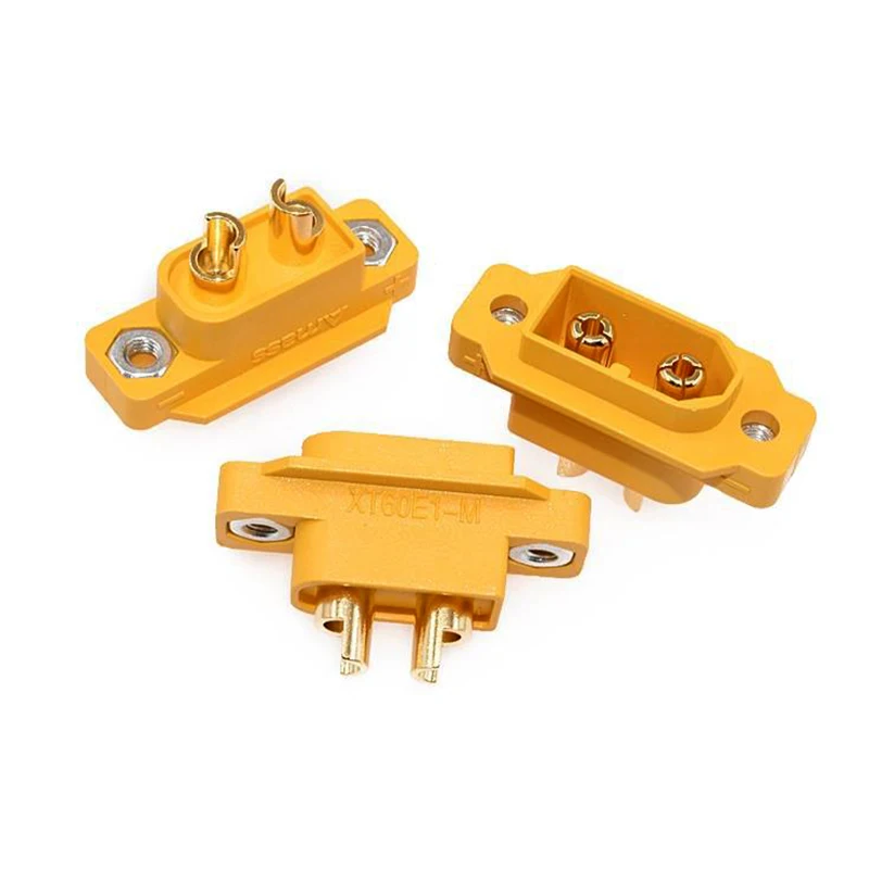 5Pcs XT60E-M Mountable XT60 Male Plug Connector Model Aircraft Power Battery Plug Fixed Version Male XT60E1-M