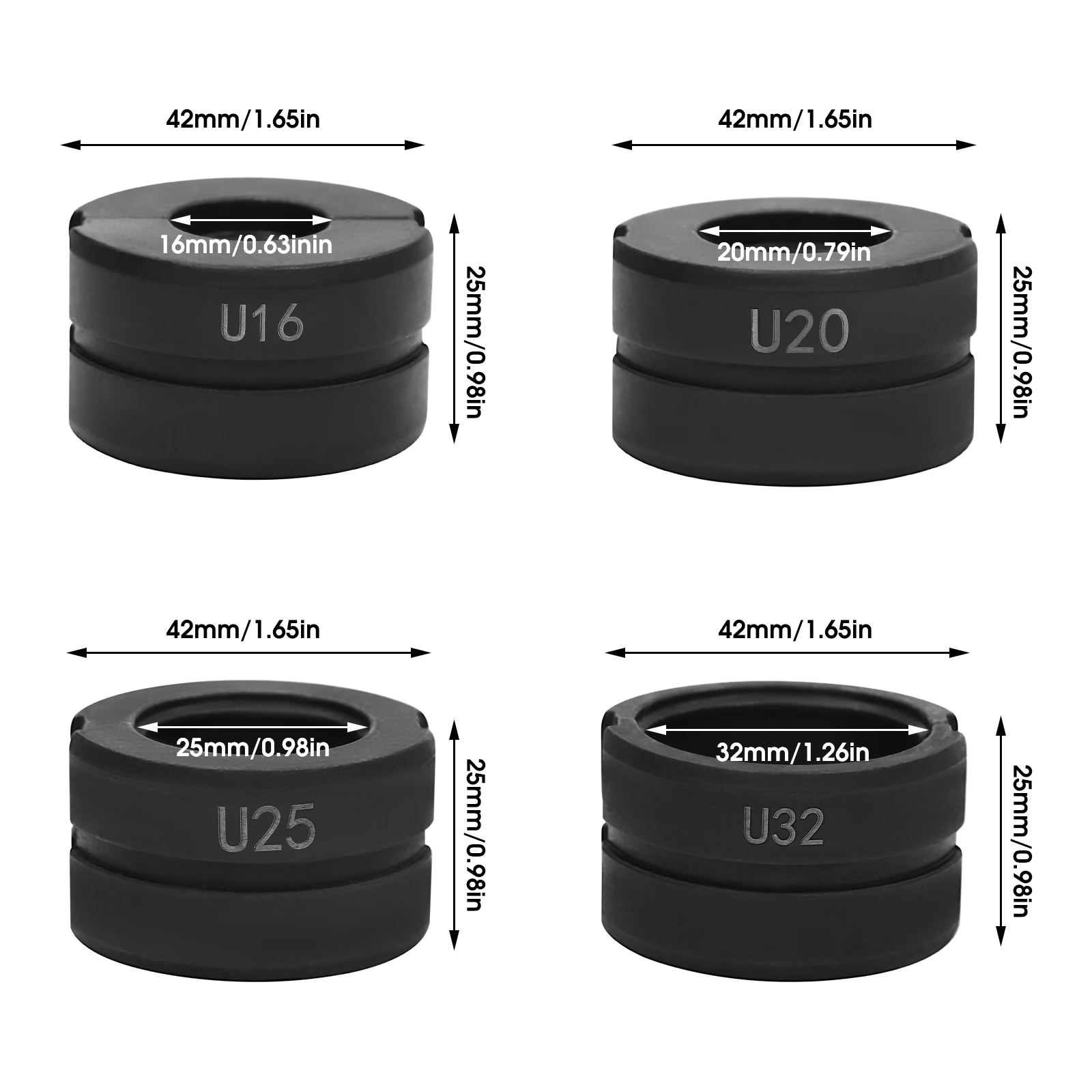 Pijpperskaakset, U/TH/V/M-serie Cr40/Cr45 staal voor PEX/koper/aluminium-kunststof/PB-buizen (12-32 mm) - afbeelding 1