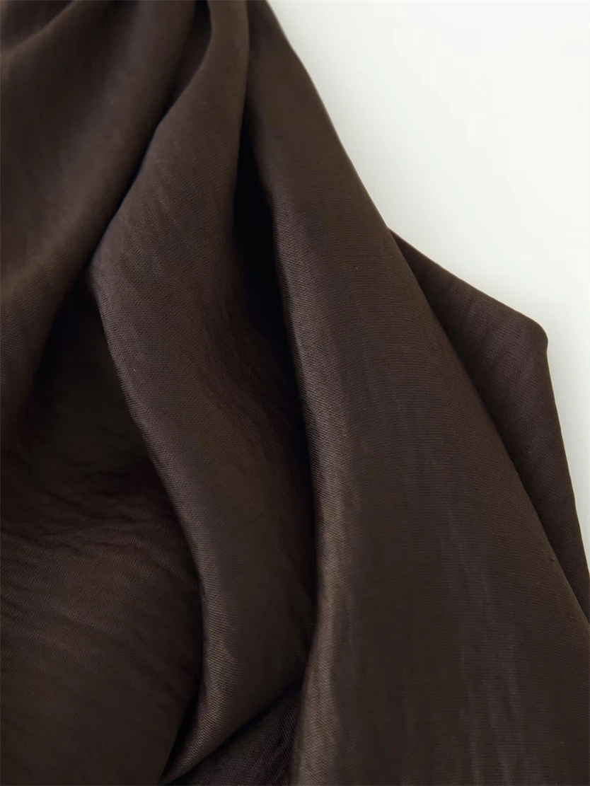 Women's Draped Texture Pleated Waist Dress, Flattering Silhouette, Asymmetrical Midi Dress, New