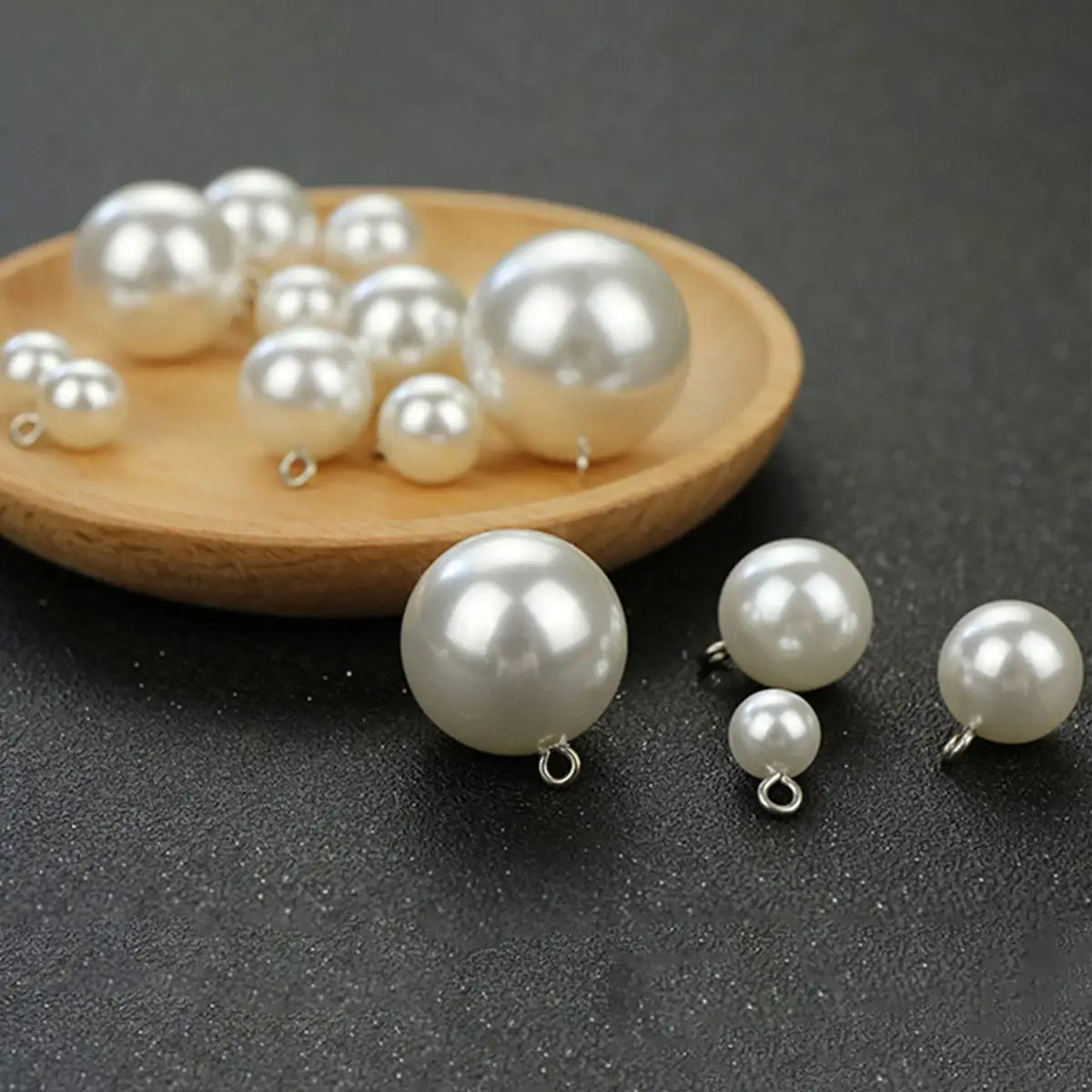 50PCS Kunststoff Runde Tropfen Charm Anhänger 8-30mm Imitation Perle Weiß DIY Halskette Ohrringe Schmuck Liefert Handwerk material – Detail 2