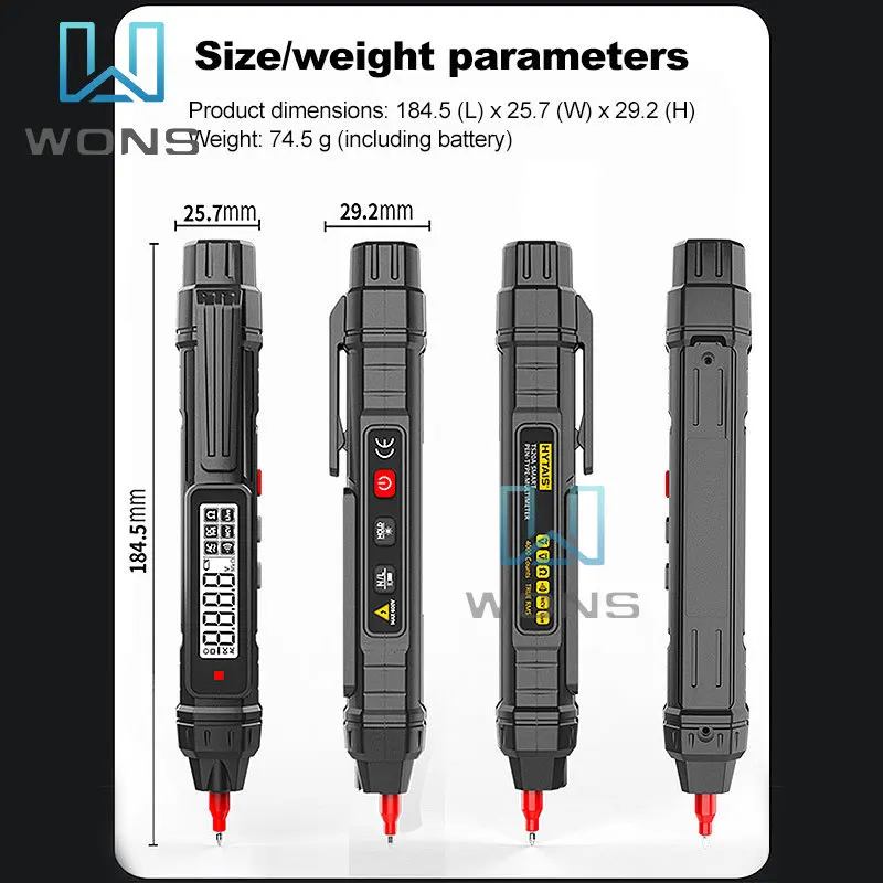 ANENG HD Color Screen TS20A Handheld Multifunction Digital Pen Multimeter Pen Type Digital Multimeter Non-contact Tester