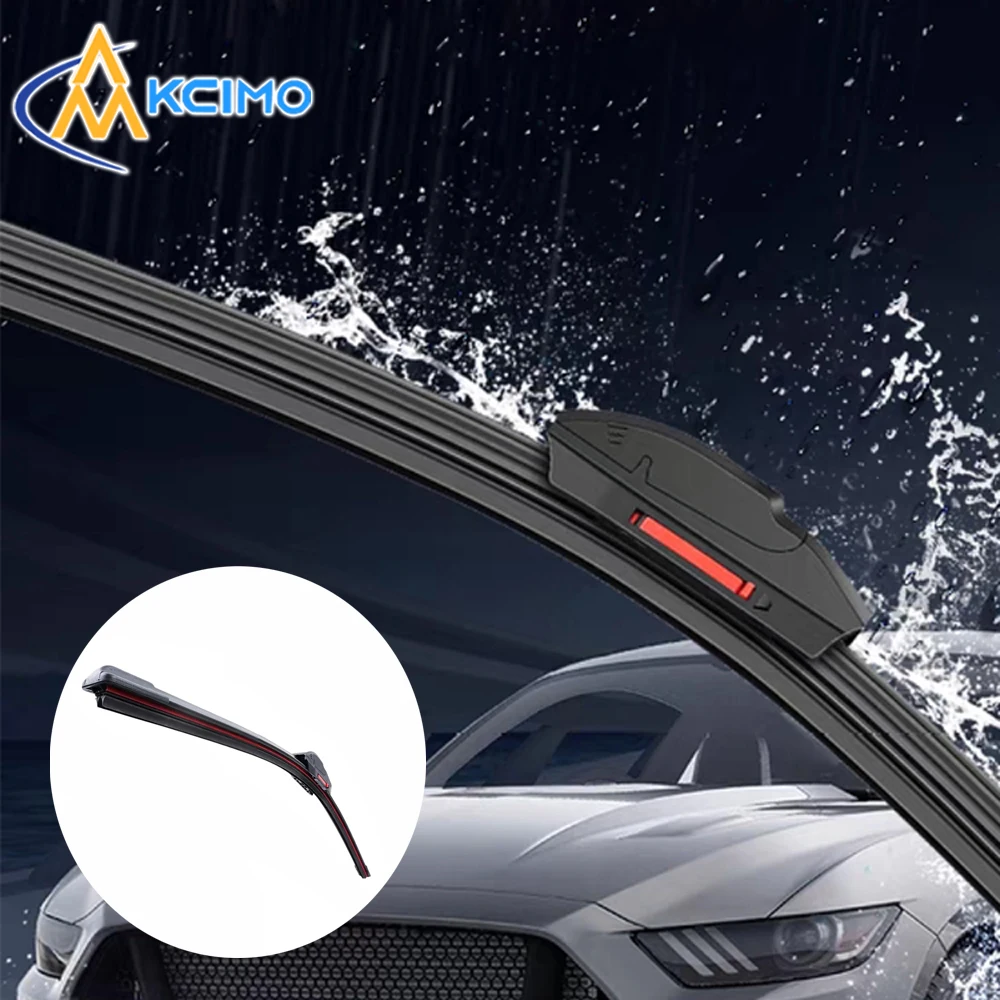 Universal J/U Hook Double Rubber Strip Wiper Blade 1pc HD Silent Car Windshield Wiper for 14 16 17 18 19 20 21 22 24 Inch