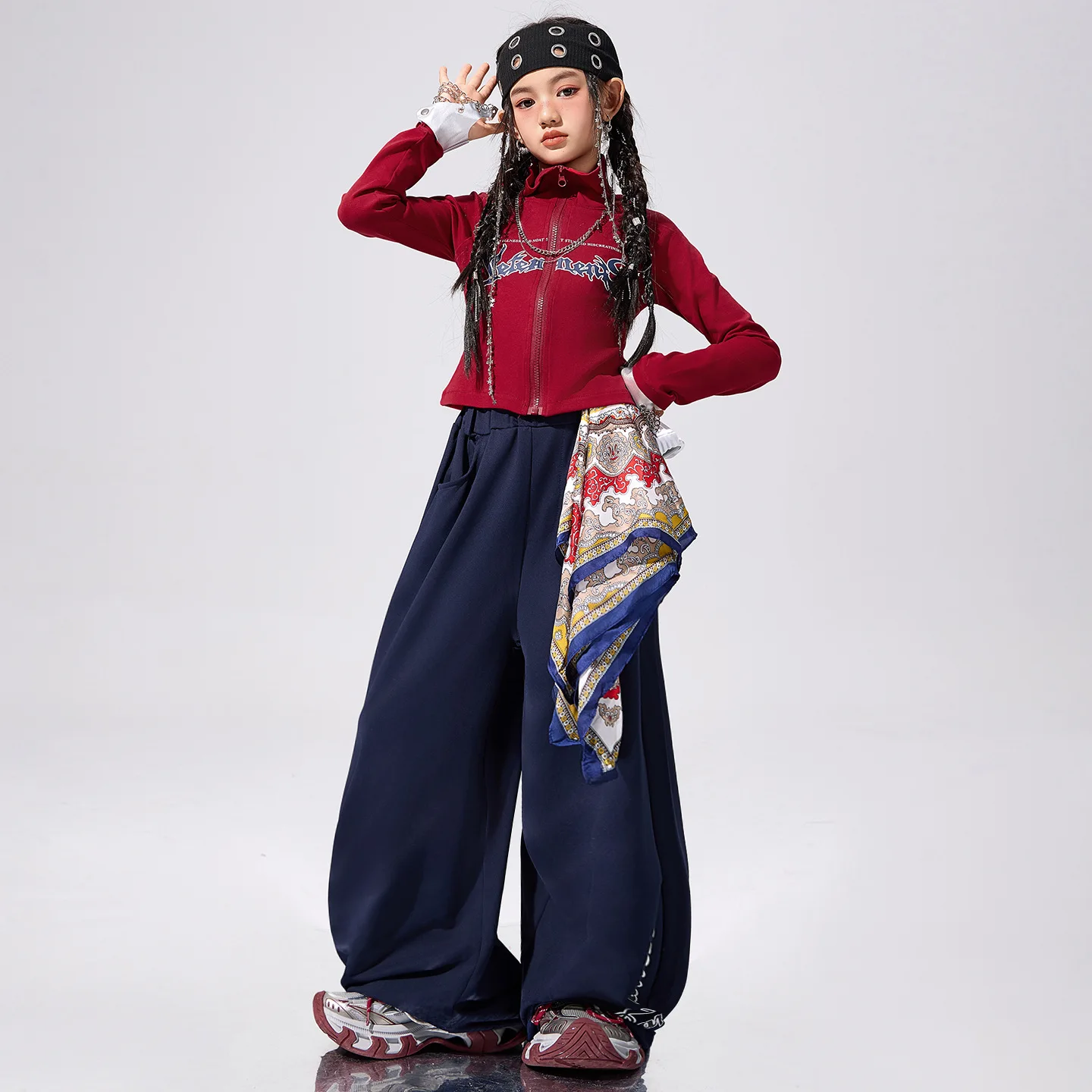 

Детские костюмы для хип-хопа и стрит-дэнса, костюмы для джазовых танцев для девочек, комплекты для выступлений на подиуме для девочек