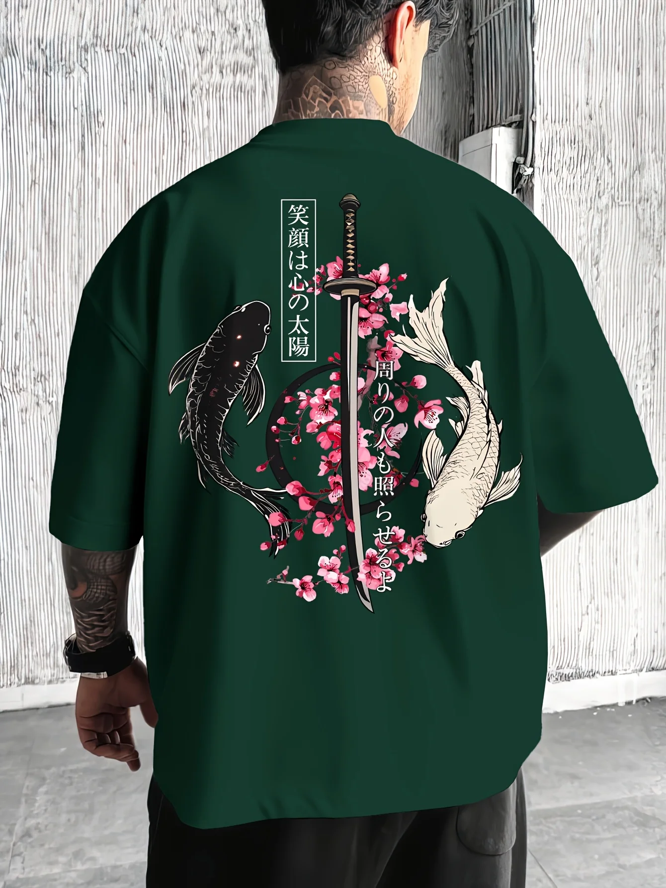 Japanese Cherry Blossom Print 100% Cotton Men Woment T-shirt Summer Autumn Daily Outdoor Sports Casual Loose Street Short-sleeve image 3