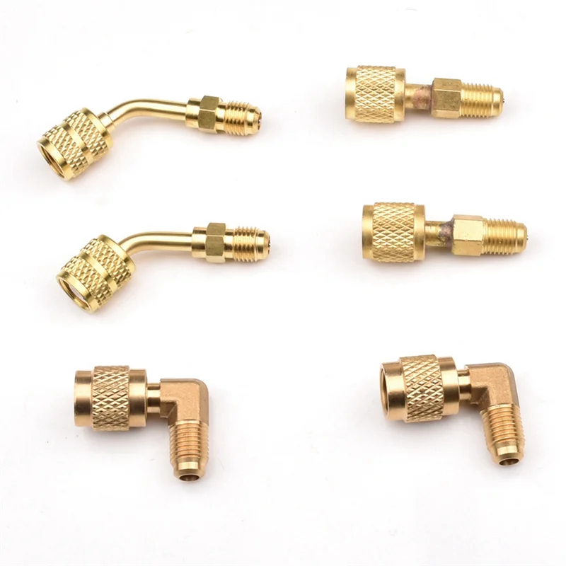 R410 Adapter Kit Metal Mini Split Vacuum Pump Set Sturdy R410 Converter Connector Durable 1/4SAE To 5/16SAE Adapter-A79G