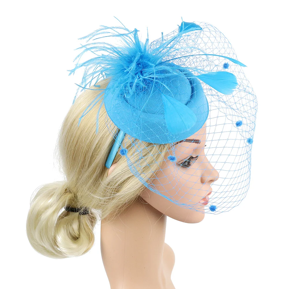 

Net Mesh Headwear Bridal Gauze Hair Hoop Beret Design Vintage Headdress For Women Wedding Festival Beach Party Travel