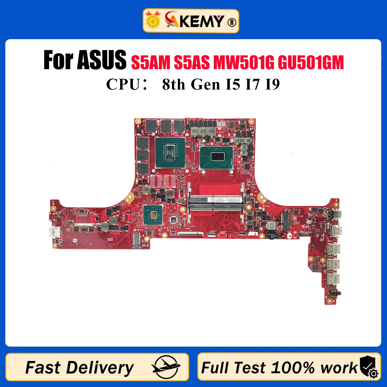 

GU501GM Материнская плата для ноутбука ASUS GU501G S5AM S5AS MW501G GU501GS GU501GM GU501GX GU501GV GU501GZ Материнская плата с процессором I5 I7 I9