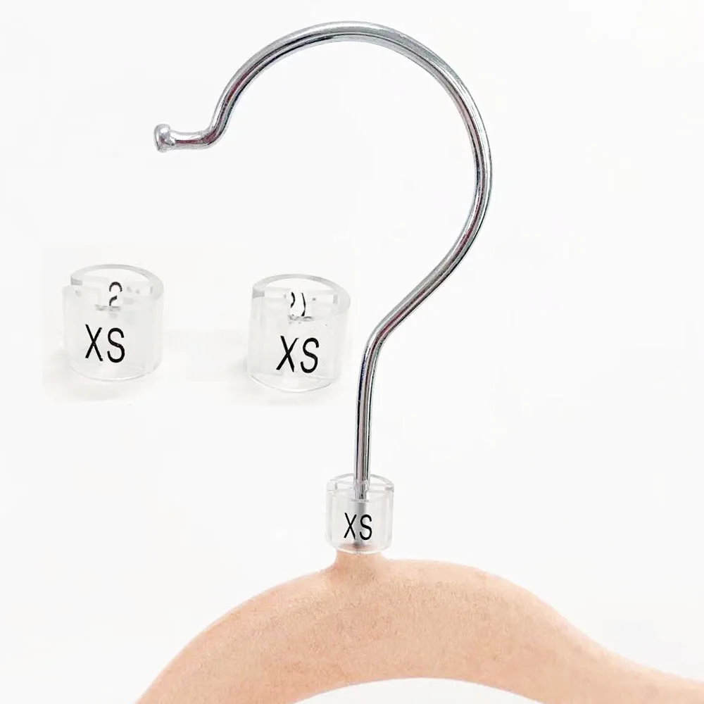 Transparent Sign Clothes Hanger Sizer Garment Plastic Size Markers,Size Label Sign Tag for Clothing Store 100Pcs
