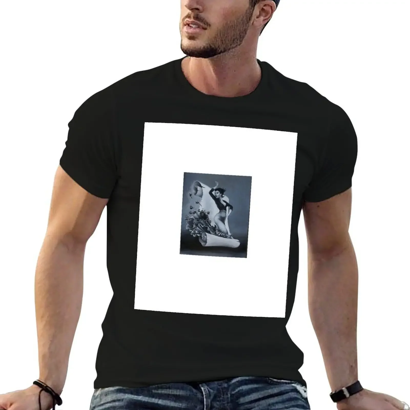 Flamenco Dancer in a Scroll T-Shirt graphics oversizeds aesthetic clothes vintage graphic tee mens t shirt graphic