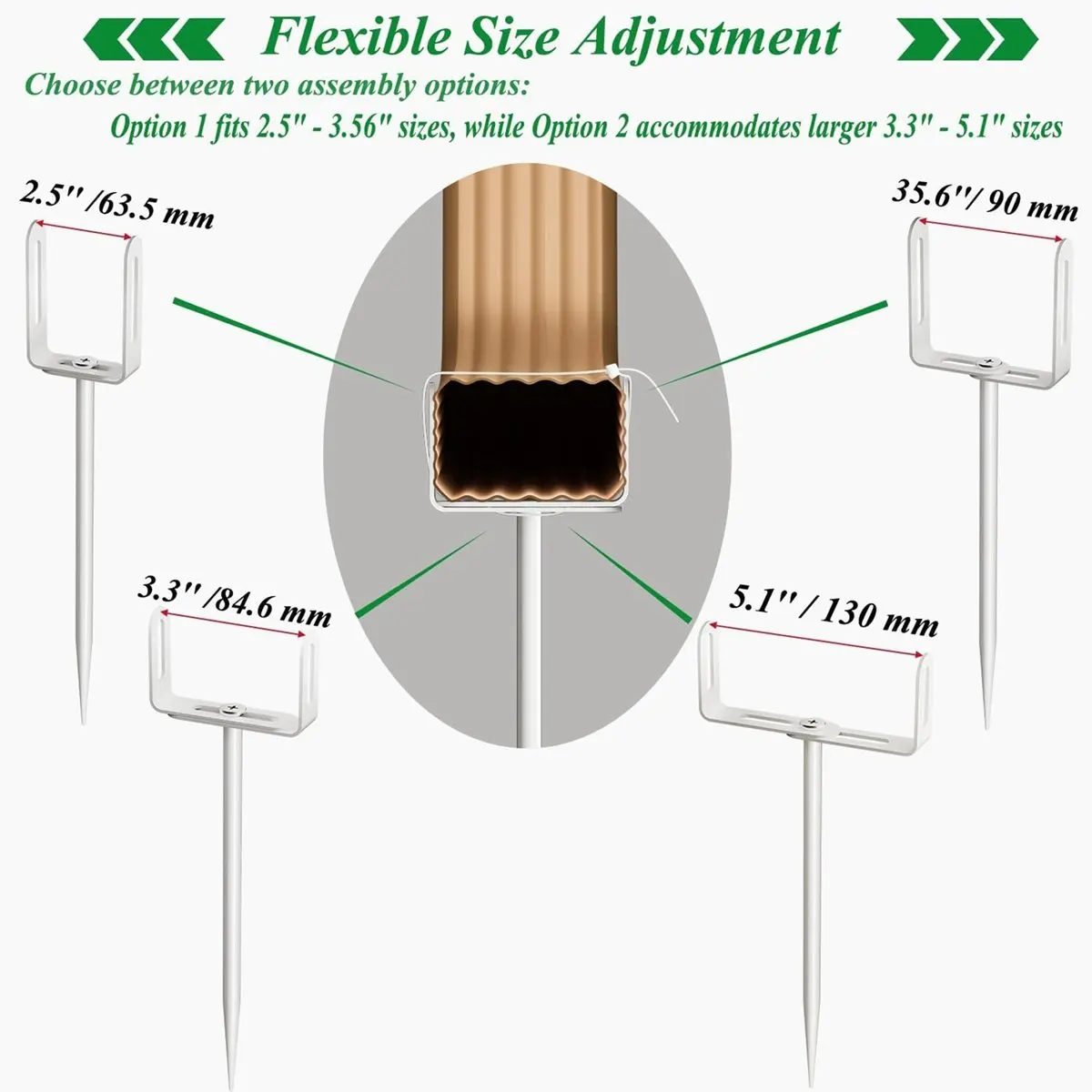New Downspout Bracket,Size-Adjustable Storm-Proof Downpipe Bracket with Rust- Coating-Solid Iron Construction